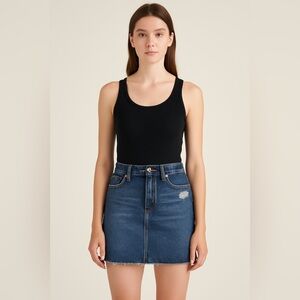 7 For All Mankind Distressed Denim Mini Skirt Size 28